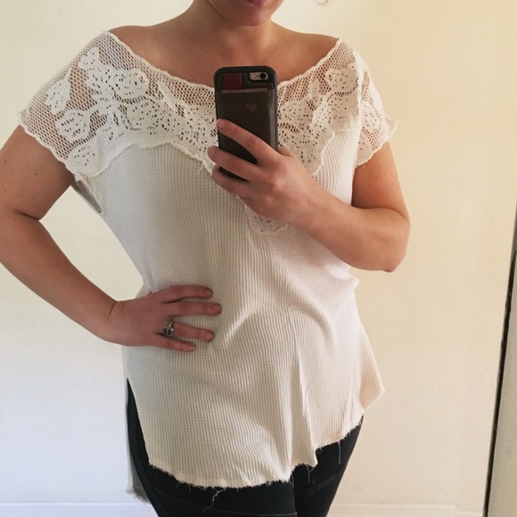 Free People Wide Neck Lace Tunic - Picture 4 of 8